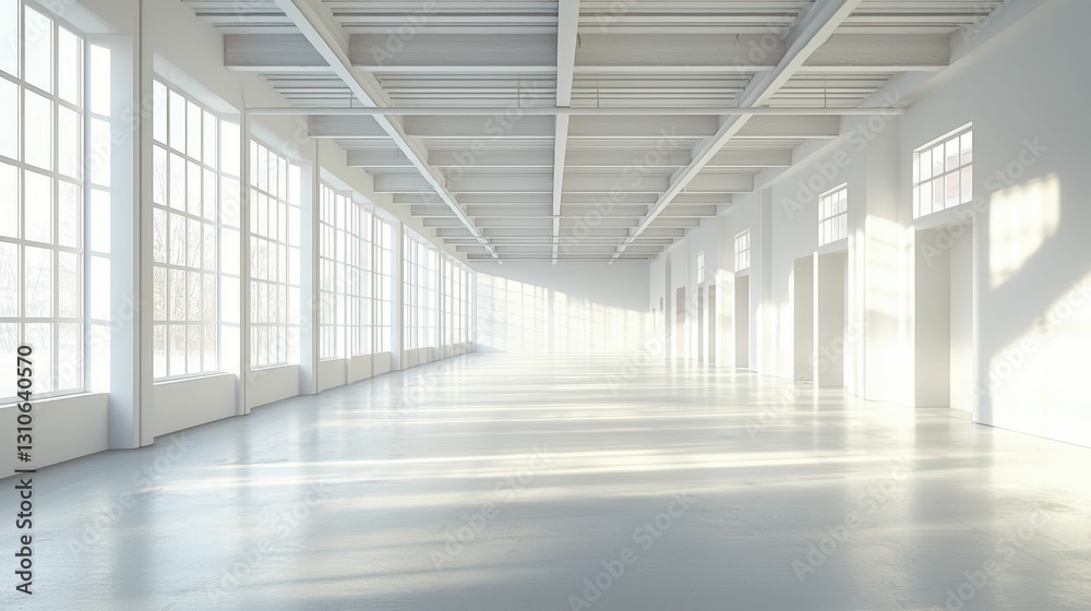 Serene and Organized Warehouse Space with Efficient Light and Design Serene and Organized Warehouse Space with Efficient Light and Design
