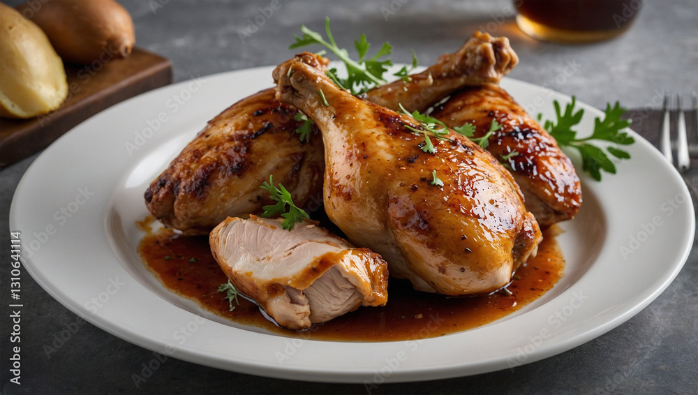 image of delicious chicken served ready to eat image of delicious chicken served ready to eat