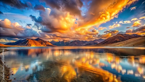 Wallpaper Mural Majestic Sunset Clouds Over Pangong Lake, Ladakh, India Torontodigital.ca
