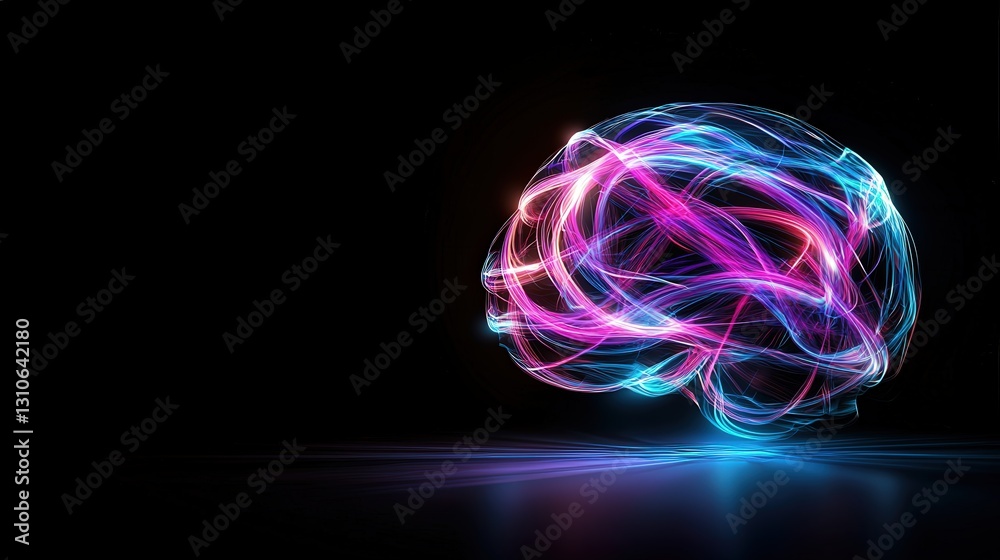 A glowing holographic brain, symbolizing AI and machine learning A glowing holographic brain, symbolizing AI and machine learning