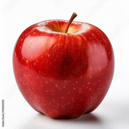 Minimalist Shot of a Red Apple with Stem