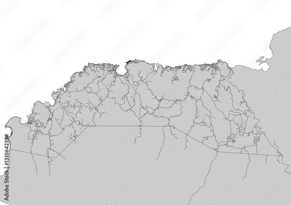 Obraz premium vector map of highways and buildings in the hanover region of the country of Jamaica