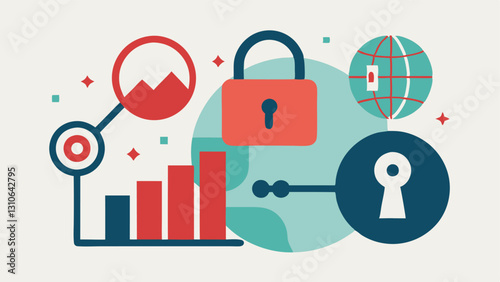 Lock and Key with Market Access An illustration of a lock and key next to market icons highlighting how geopolitical risks can restrict or unlock investment opportunities depending