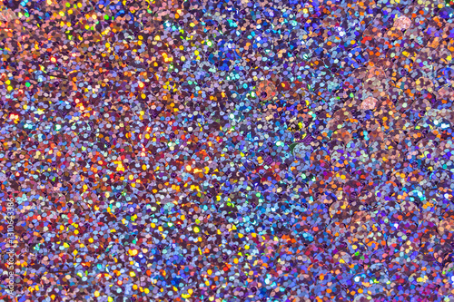Abstract colorful Texture scales with bright Sequins close-up.