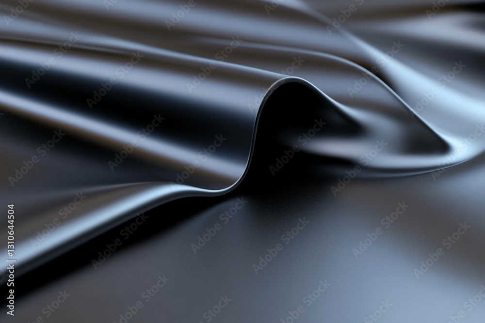 Naklejka premium Dark Gray Fabric Texture Smooth Waves Elegant Background