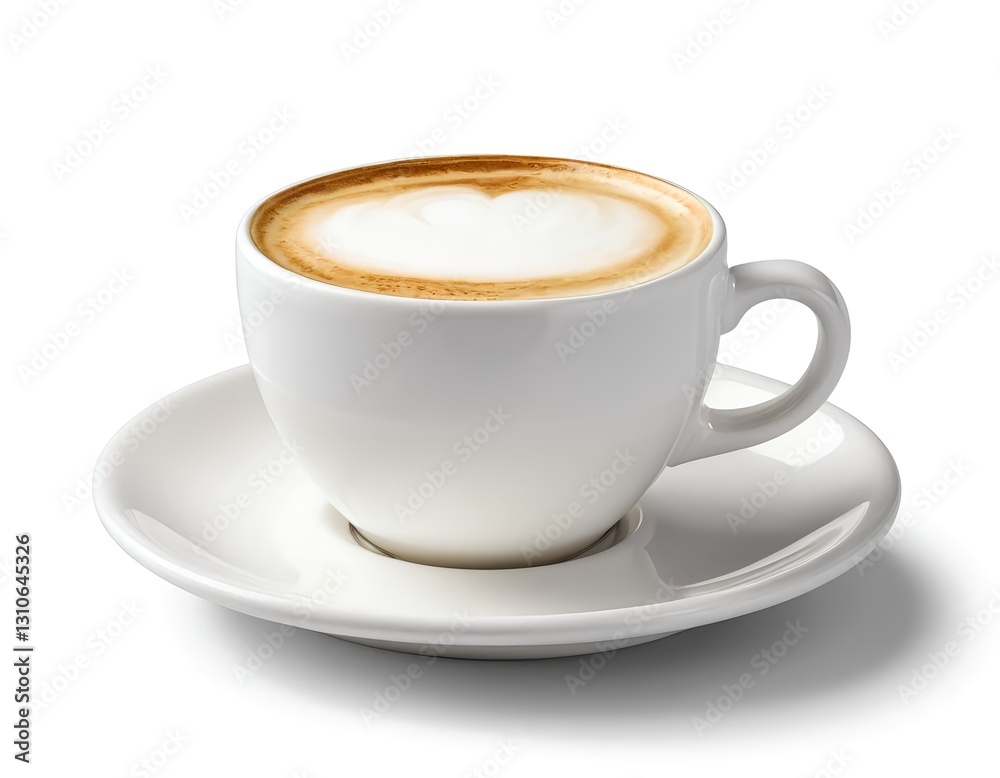 Fototapeta premium Cappuccino in White Cup and Saucer