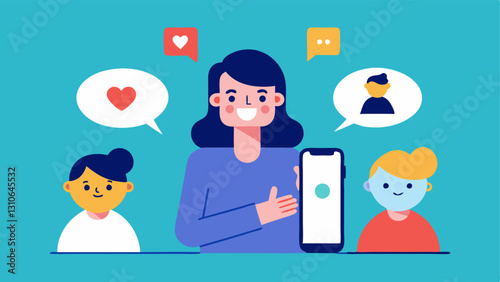 Social Media Comparison A character scrolling through their phone comparing their life to those of their friends who appear perfect and happy showcasing the impact of social media