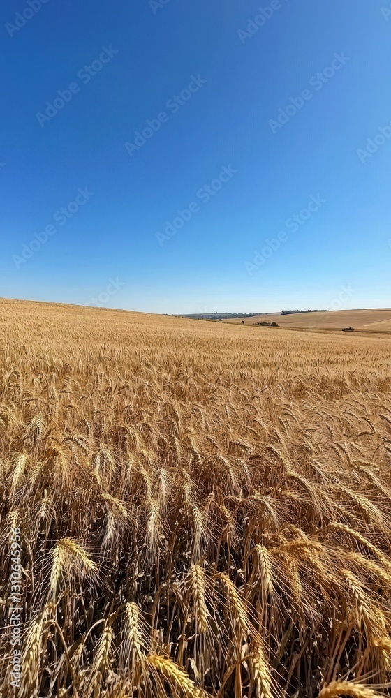 Vast Open Wheat Field Under Clear Blue Sky at Daytime Vast Open Wheat Field Under Clear Blue Sky at Daytime