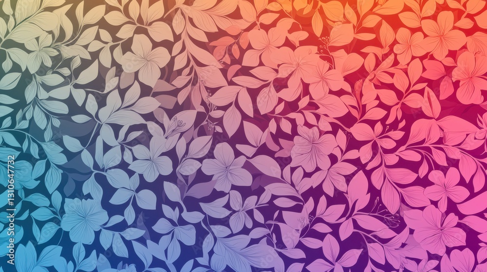 Vibrant Colorful Background with Leaves Creating a Natural Atmosphere Vibrant Colorful Background with Leaves Creating a Natural Atmosphere