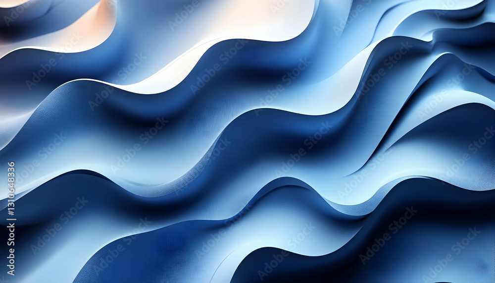 Fototapeta premium Abstract blue wavy shapes