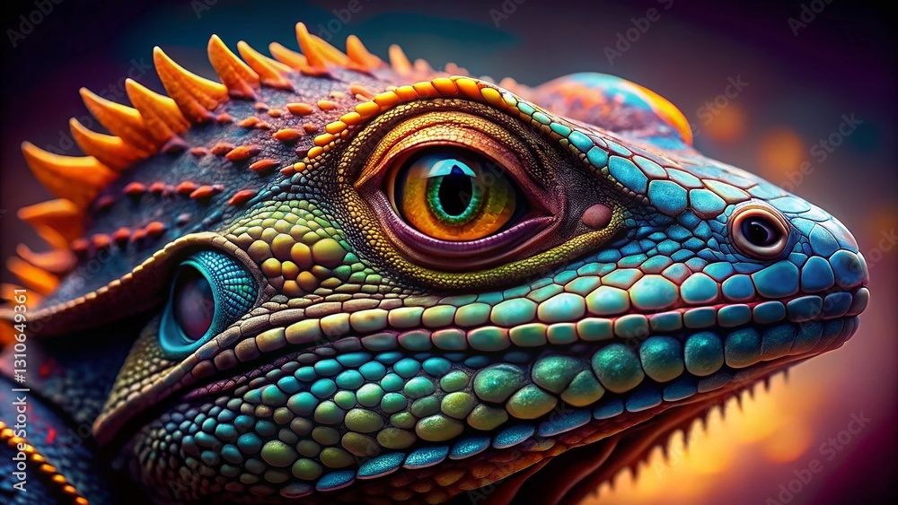 Obraz premium Microscopic Animal Skin Textures: Science Illustration - Detailed Close-Up Portraits