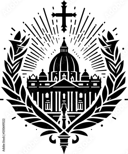 sketch vector illustration silhouette poster design holy kingdom of god in the world  