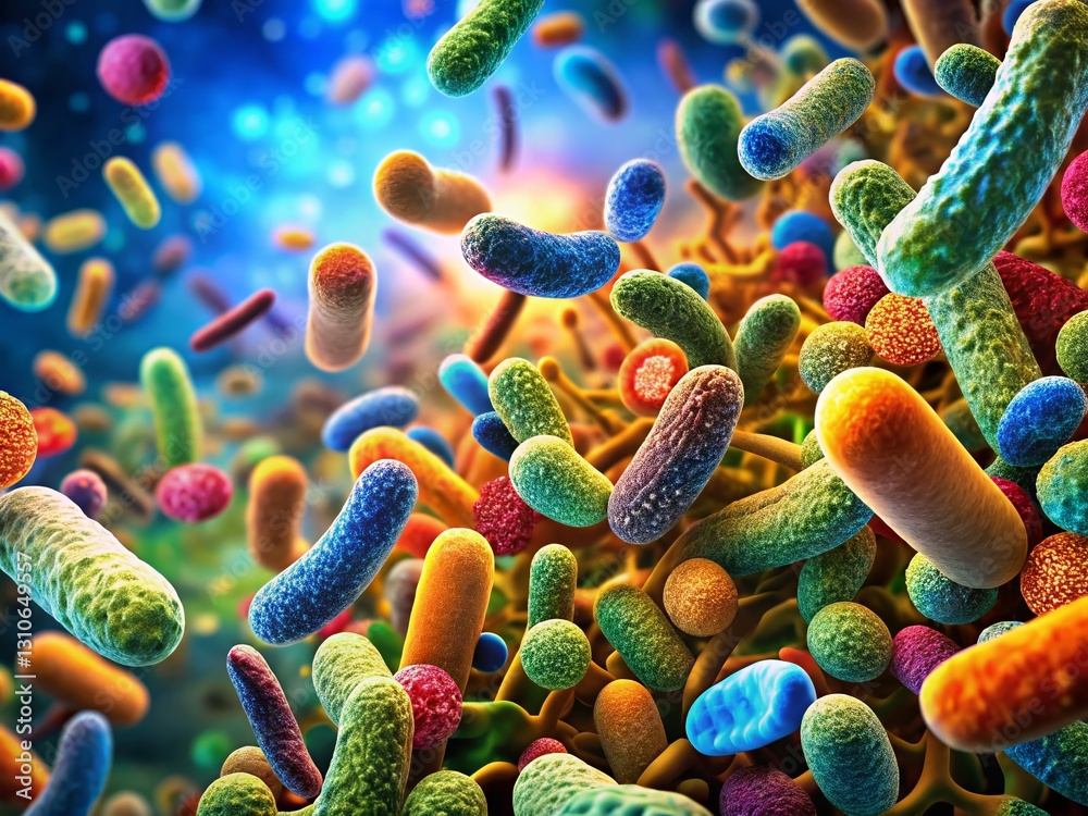 Microscopic Bacteria Colony: Scientific Illustration of Bacterial Cluster Texture Microscopic Bacteria Colony: Scientific Illustration of Bacterial Cluster Texture