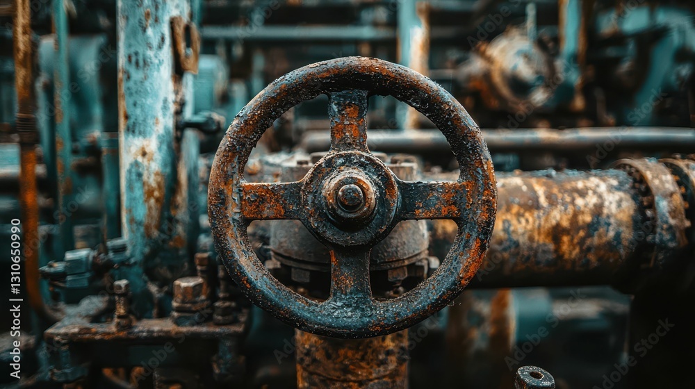 Abandoned Factory Interior Featuring Rusted Machinery and Equipment Abandoned Factory Interior Featuring Rusted Machinery and Equipment