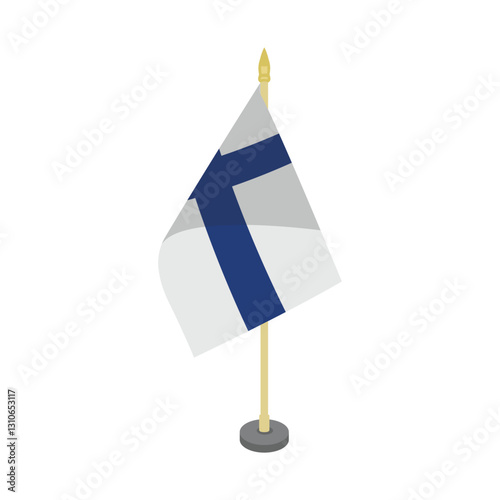 Finland flagpole table vector design