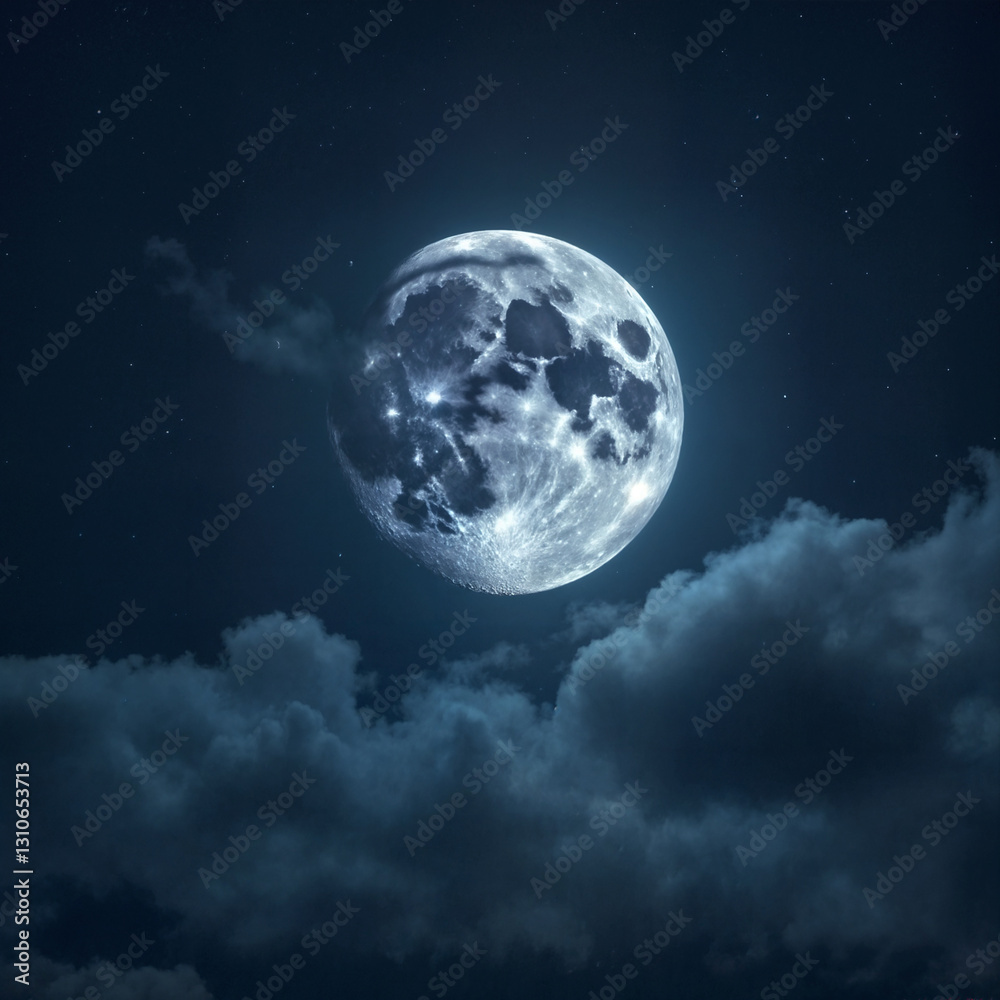 Radiant Full Moon Above the Clouds Radiant Full Moon Above the Clouds