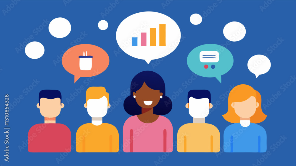 Market Sentiment Analysis A visualization of a crowd of people with speech bubbles and an AI figure analyzing this data to gauge market sentiment. Market Sentiment Analysis A visualization of a crowd of people with speech bubbles and an AI figure analyzing this data to gauge market sentiment.