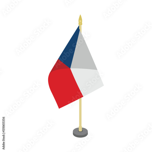 czechia flagpole table vector design