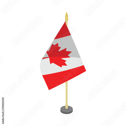 Canada flagpole table vector design