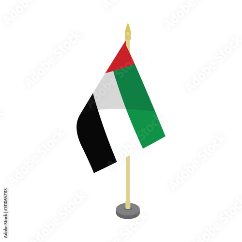 uni emirates Arab flagpole table vector design