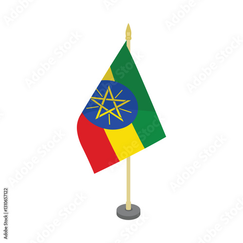 Ethiopia flagpole table vector design