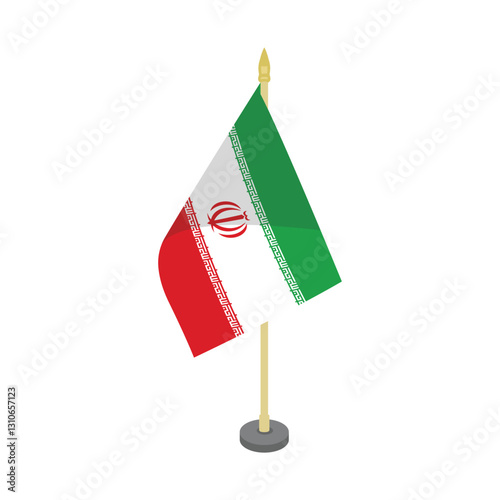 Iran flagpole table vector design