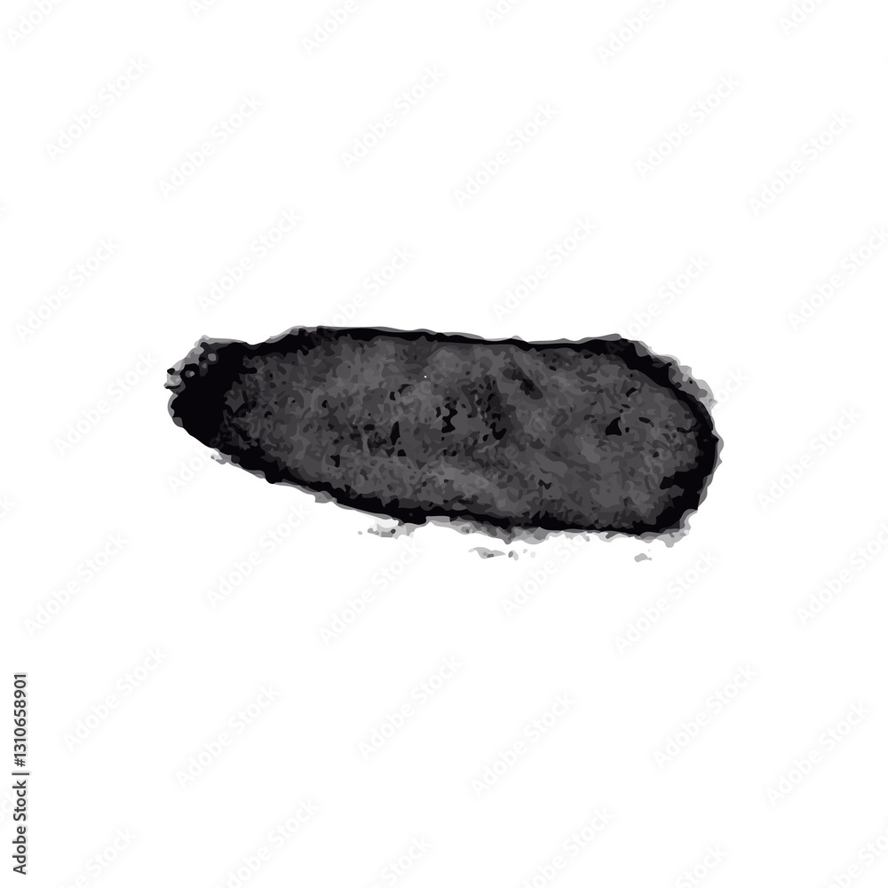 Black brush strokes created in a grunge style. PNG.