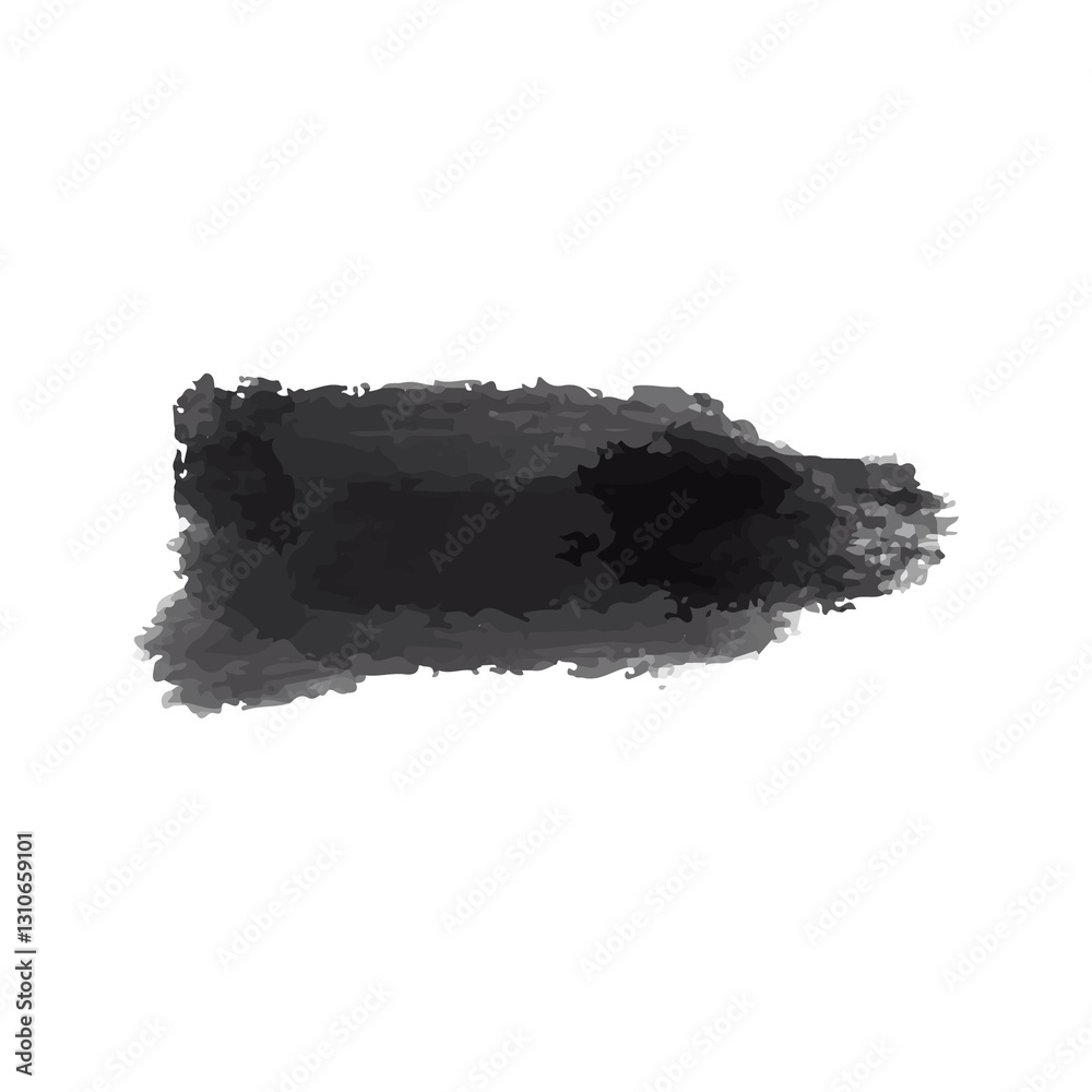 Black brush strokes created in a grunge style. PNG.