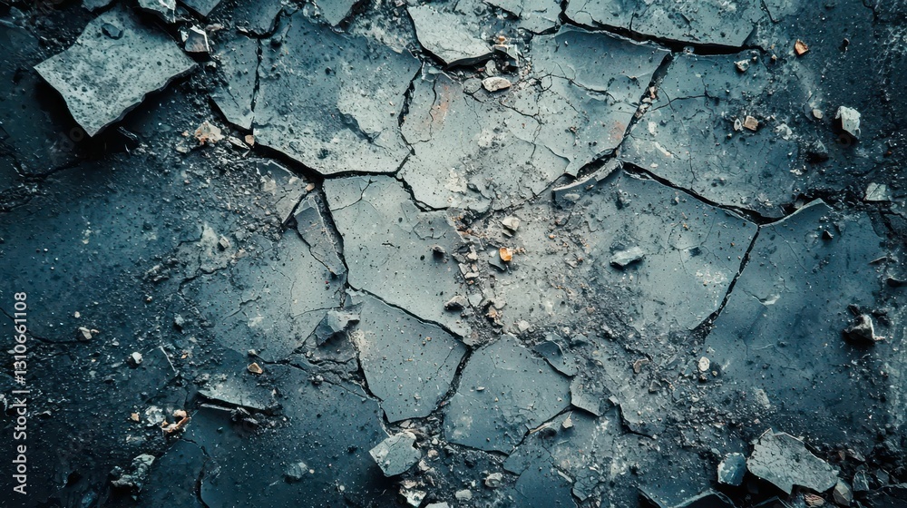 Obraz premium Detailed Macro View of Tiny Fragments of Dust on Cracked Surface
