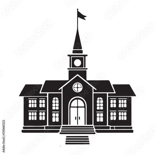 Magnificent school building illustration vector for educational institution promotion