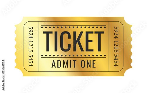 gold ticket vector design