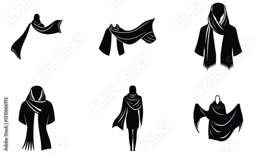 Oversized Scarf silhouette vector