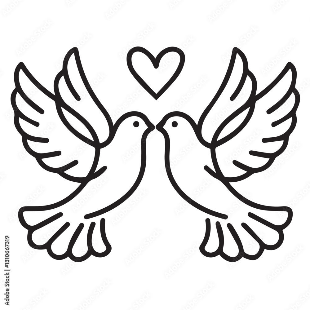 Obraz premium dove and peace on white background