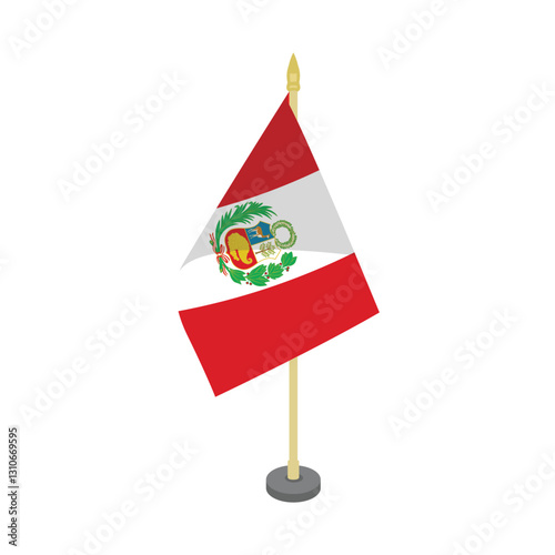 Peru flagpole table vector design