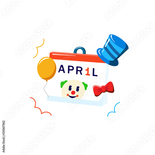 April Fool's Day Celebration on a white background Vector