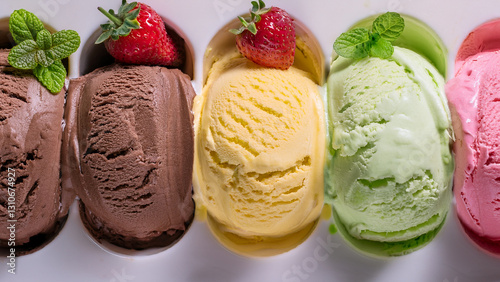 おいしそうで美しいアイスクリームのテクスチャー