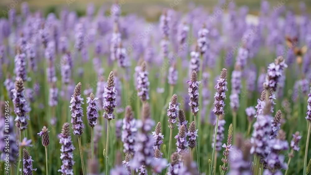A field of pale purple lavender flowers swaying gently in the breeze, wildflowers, landscape photography A field of pale purple lavender flowers swaying gently in the breeze, wildflowers, landscape photography