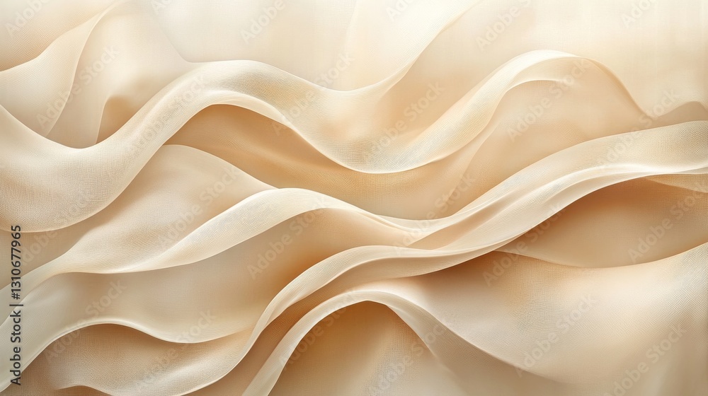 Obraz premium Delicate flowing fabric forms elegant wavy patterns across the frame