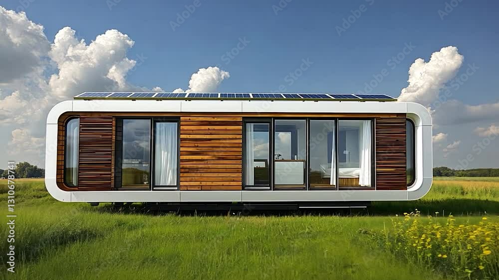 Eco-Friendly Prefabricated Smart Home in a Field