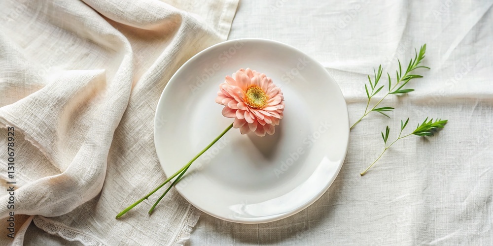 Minimalist Floral Food Photography: Elegant Spring Table Setting for Social Media Minimalist Floral Food Photography: Elegant Spring Table Setting for Social Media