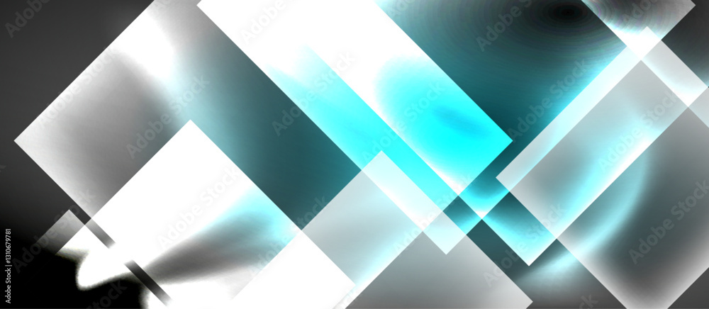 Dark neon colors with glass square shapes Dark neon colors with glass square shapes