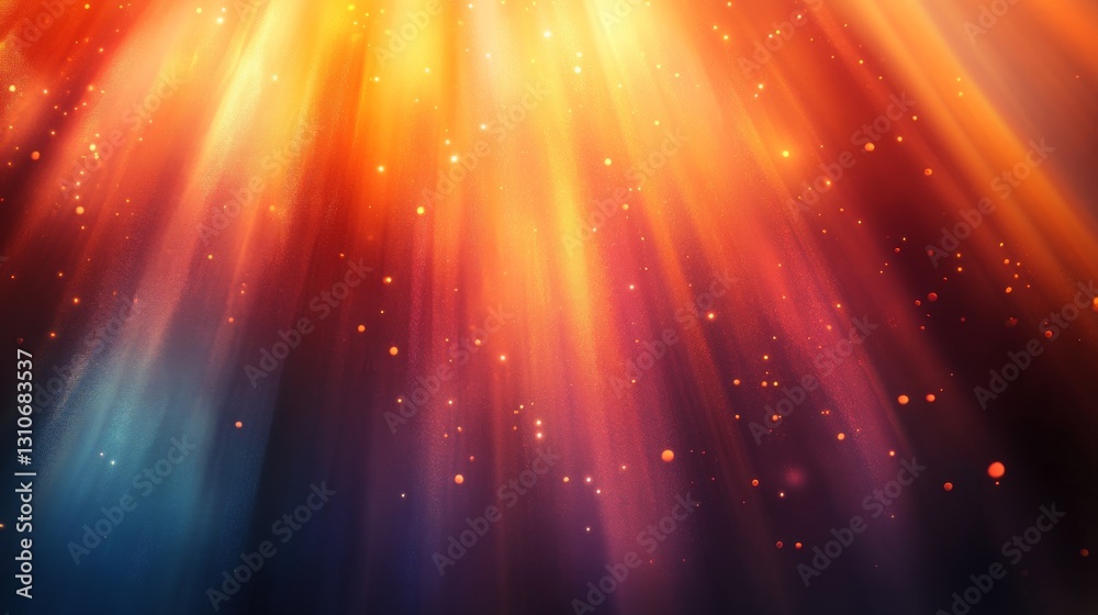 Abstract representation of glowing light rays with glittering particles Abstract representation of glowing light rays with glittering particles