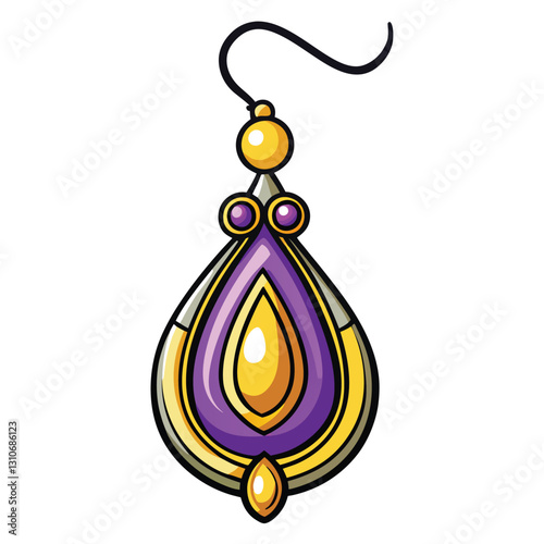 Draw a simple, minimalist vector illustration of a human ear dangling, showing the lobe and helix.  Focus on clean lines and shapes.