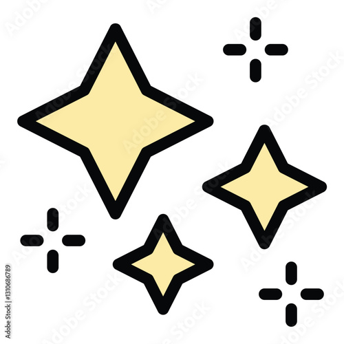 Magic star icon in flat line style representing enchantment mysticism and celestial energy ideal for fantasy and spiritual concepts.