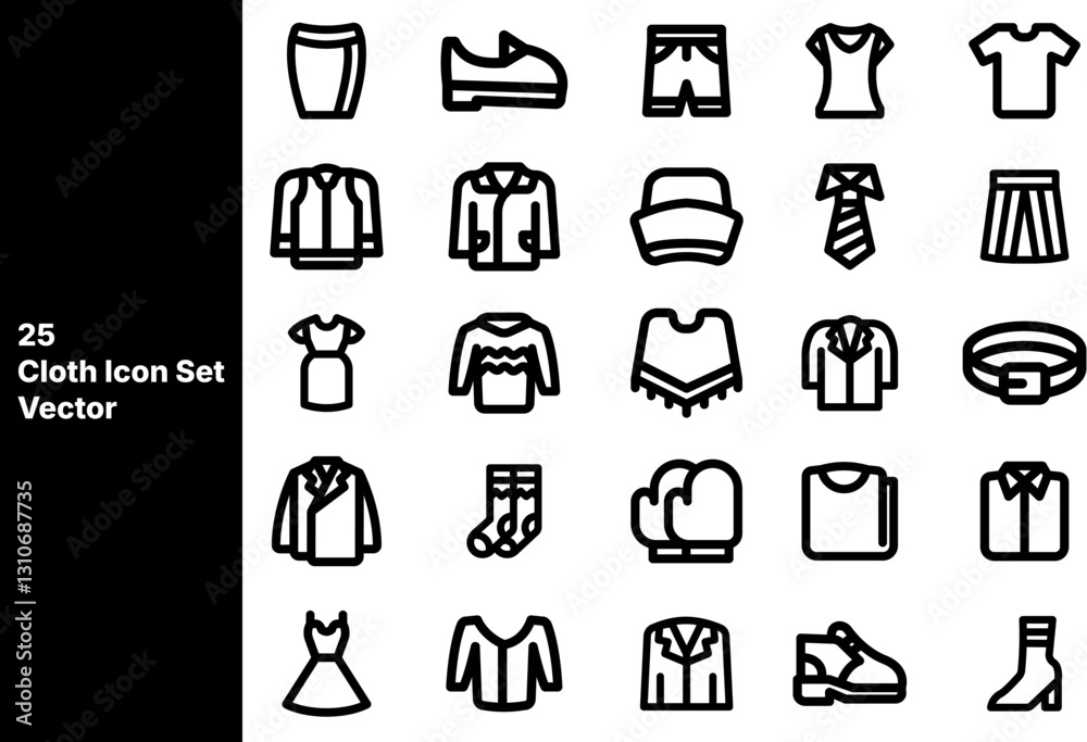 Fototapeta premium 25 icon clothes set