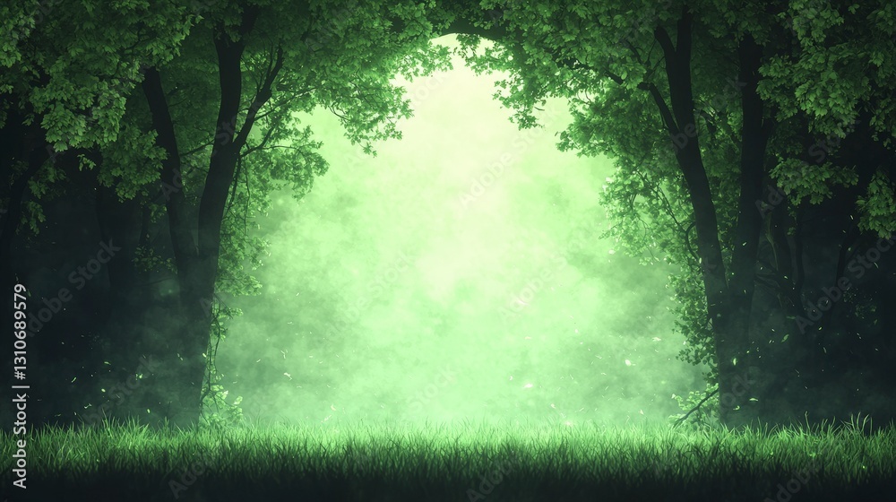 Fototapeta premium Enchanting Forest Archway Mystical Green Nature Scene