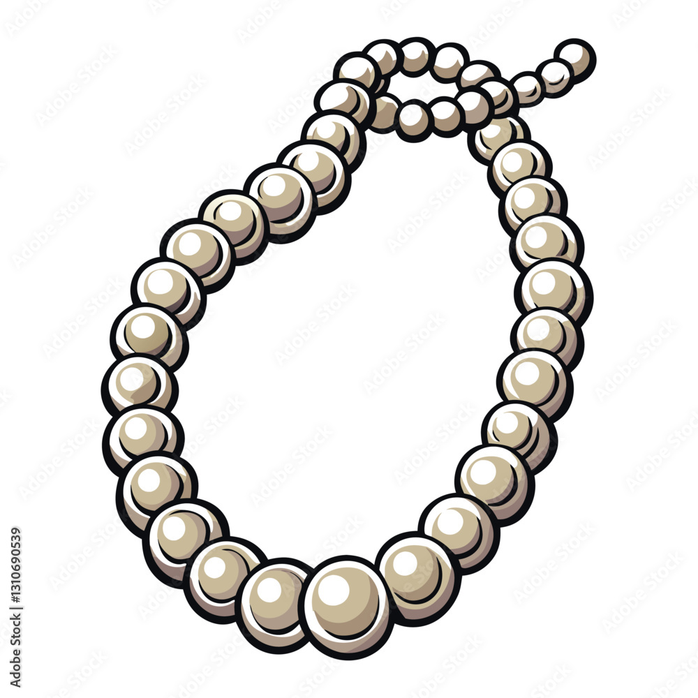 Draw a minimalist vector illustration of a woman's neck adorned with a simple pearl necklace. Focus on clean lines and elegant simplicity. Draw a minimalist vector illustration of a woman's neck adorned with a simple pearl necklace. Focus on clean lines and elegant simplicity.