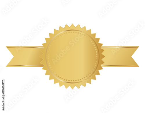 Golden seal with horizontal ribbons