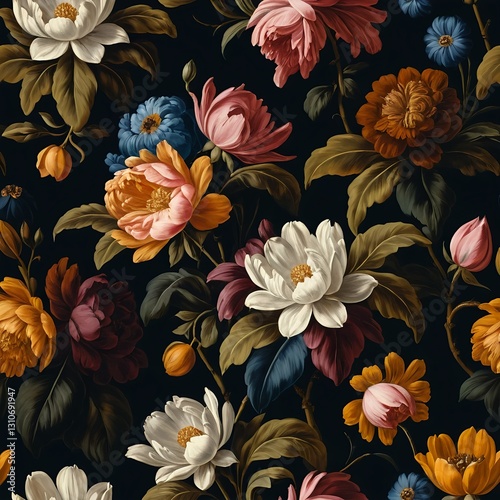 Dark Romantic Floral Pattern