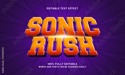 sonic rush editable text effect with a race and speed text style